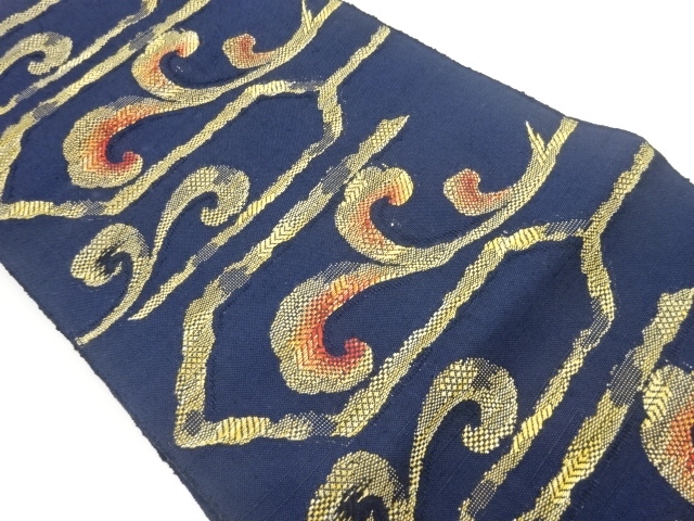 JAPANESE NAGOYA OBI / TSUMUGI / WOVEN ABSTRACT STRIPE